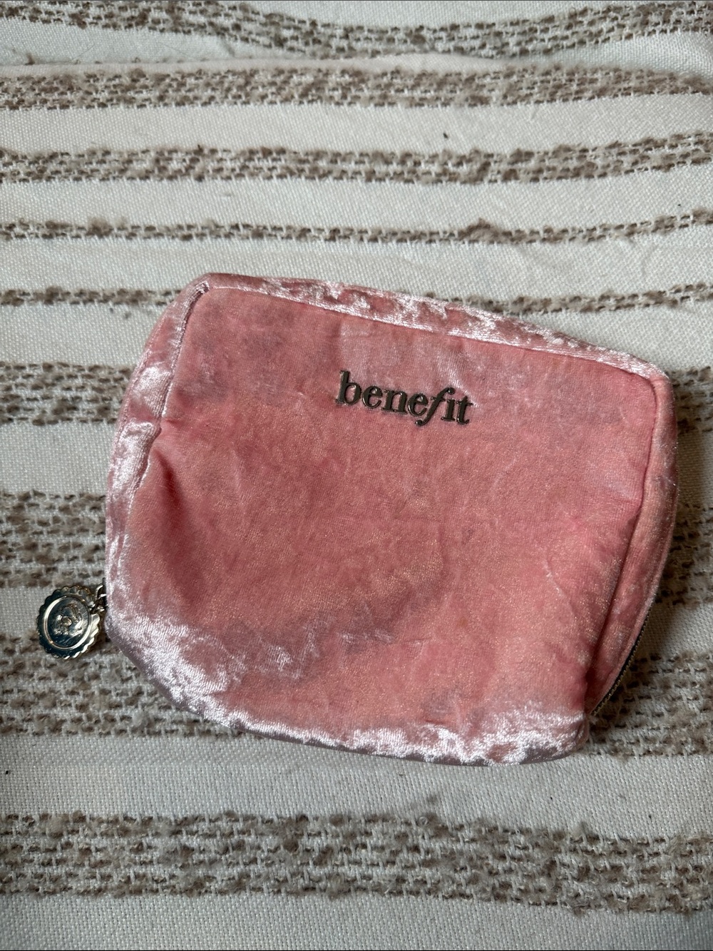 Benefit Cosmetics Bag Pink & Gold Accents